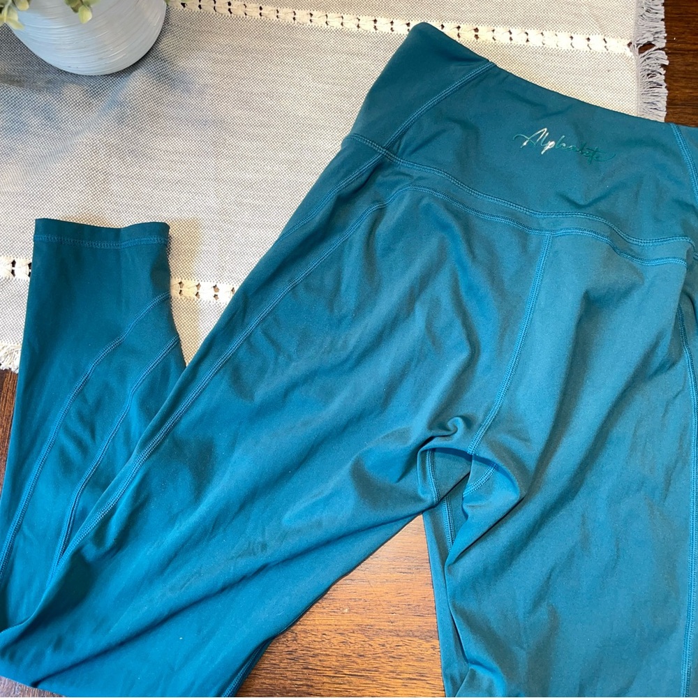 Alphalete Teal Leggings Size Small High Waisted Athletic Gym Yoga